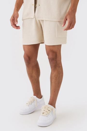 Relaxed Heavy Jumbo Waffle Cargo Short oatmeal