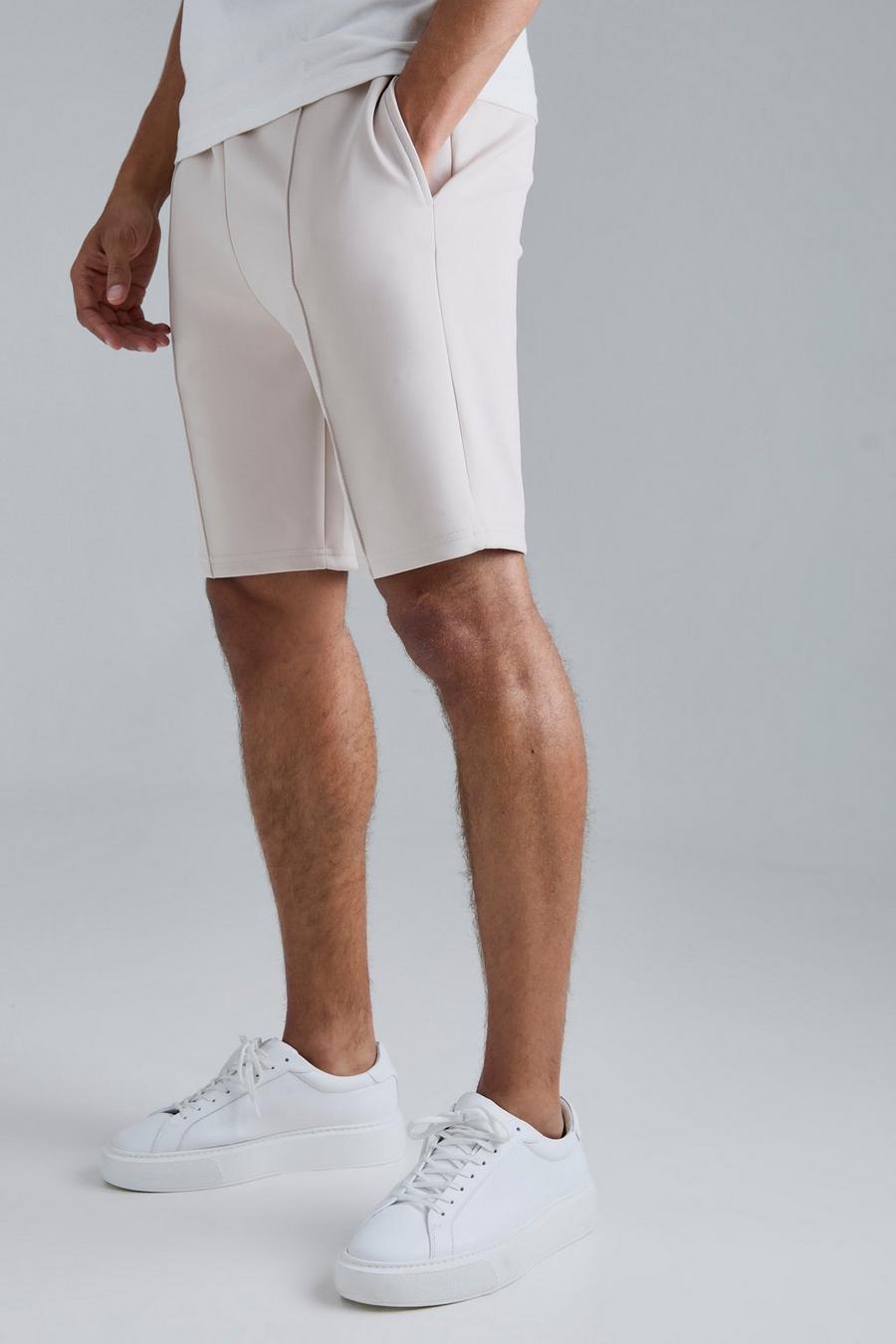 Stone Shorts i slim fit med veck image number 1