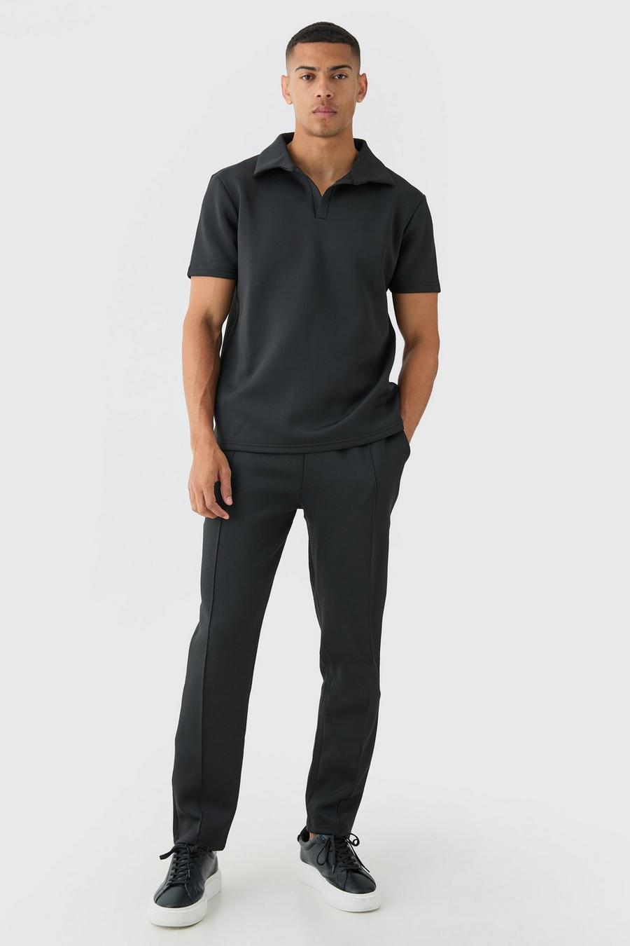 Scuba Poloshirt & Jogginghose, Black image number 1