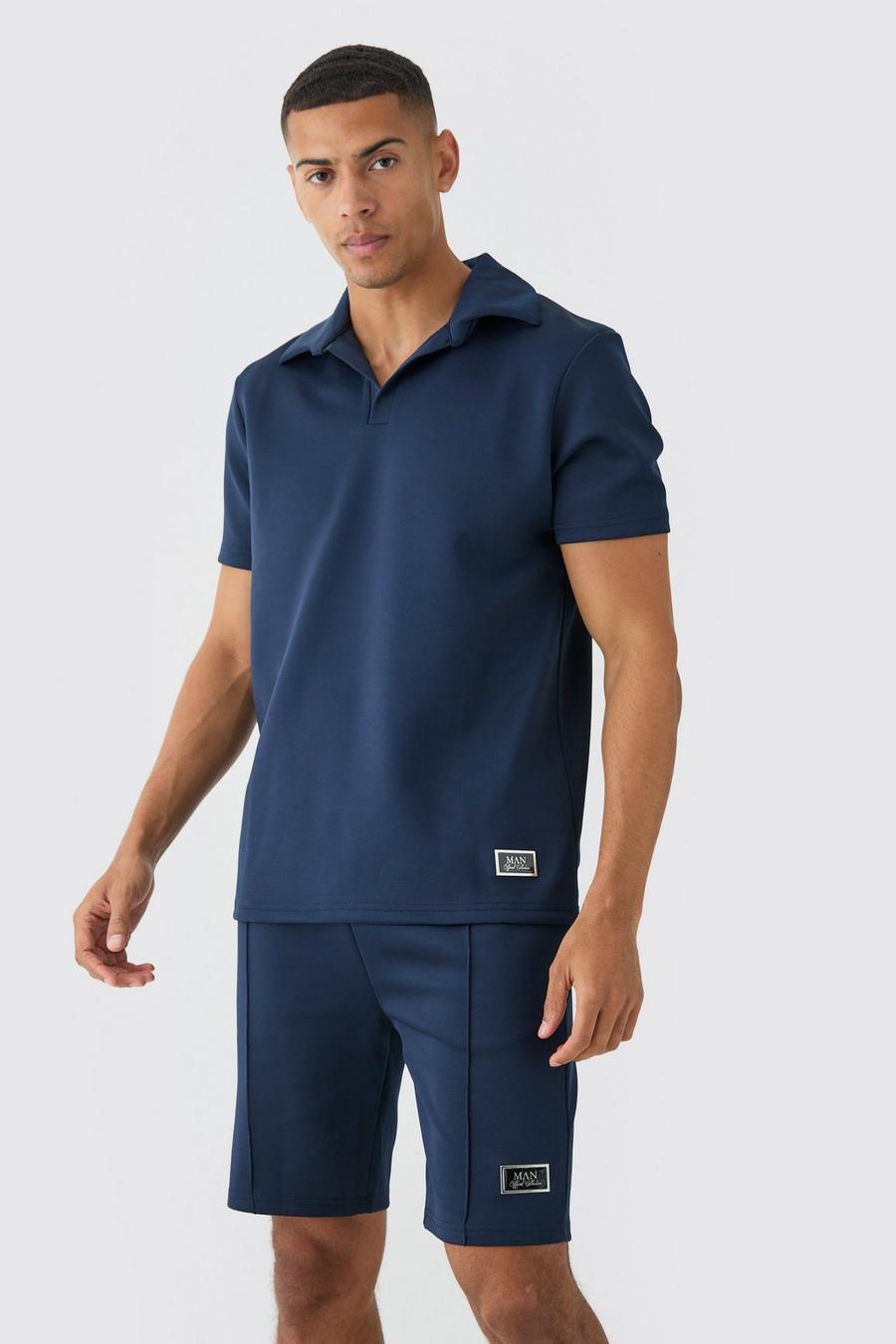 Scuba Poloshirt & Shorts, Navy image number 1