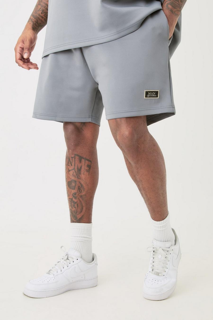 Pantaloncini Plus Size in Scuba in taglio rilassato, Charcoal image number 1