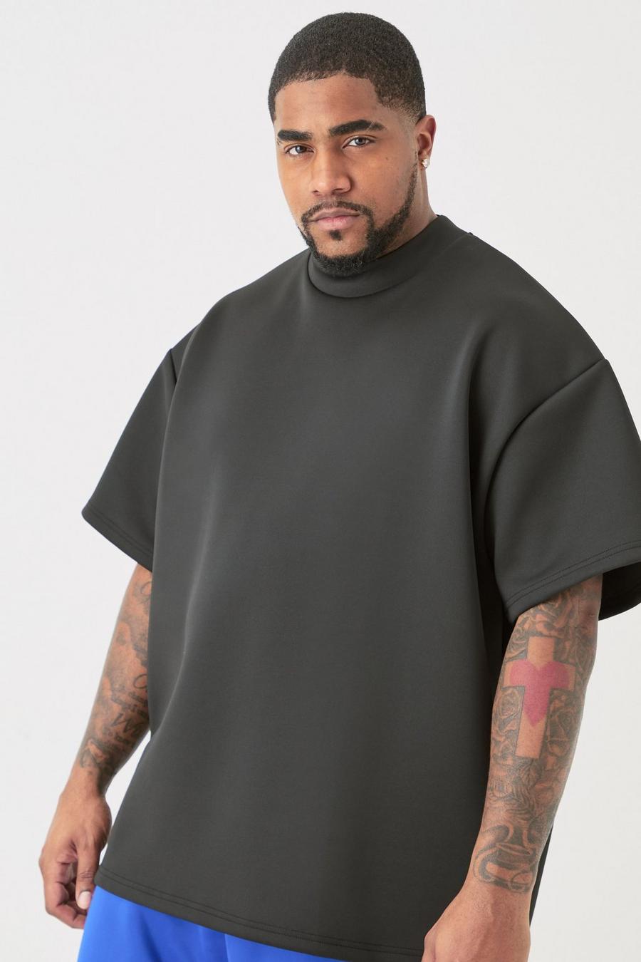 T-shirt Plus Size oversize in Scuba, Black