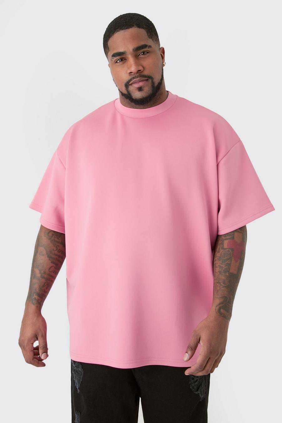 Camiseta Plus oversize de scuba, Bright pink