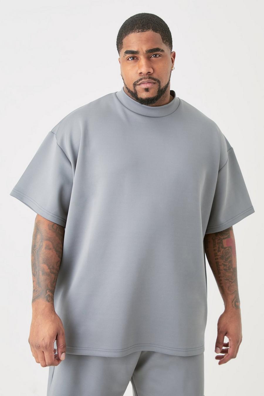 Plus Oversize Scuba T-Shirt, Charcoal image number 1