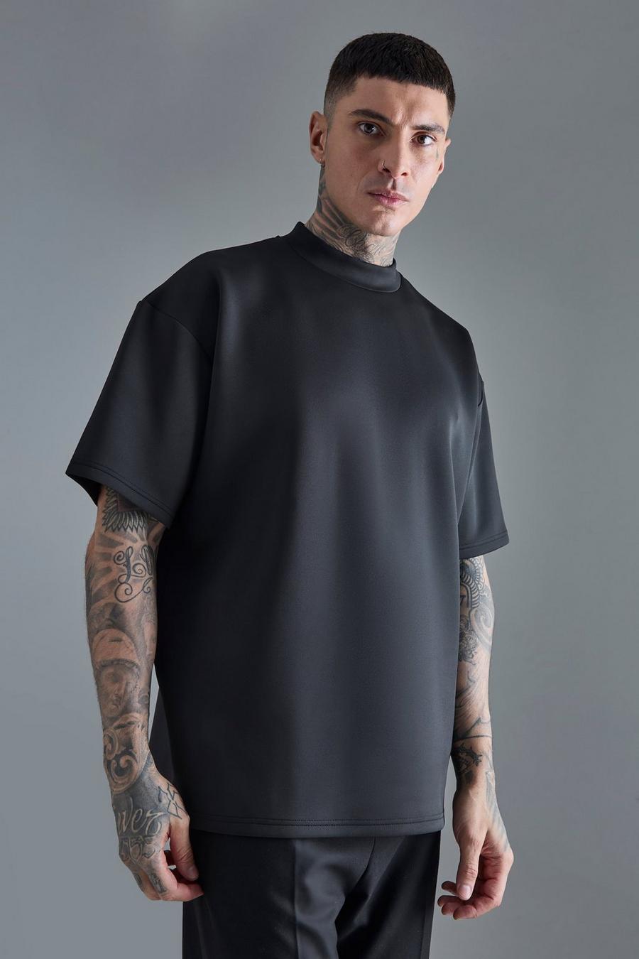 T-shirt Tall oversize in Scuba, Black image number 1