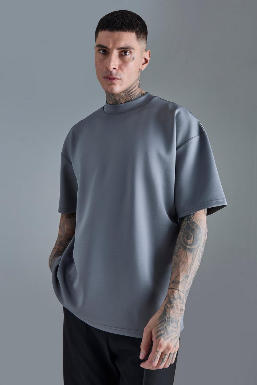 Tall Oversize Scuba T-Shirt, Charcoal