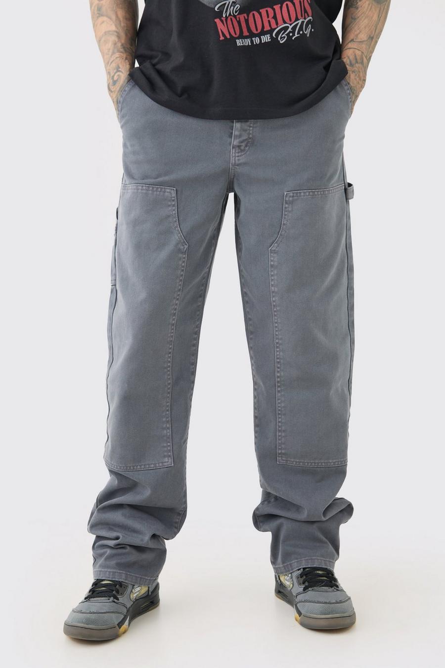 Tall - Pantalon charpentier surteint, Charcoal image number 1