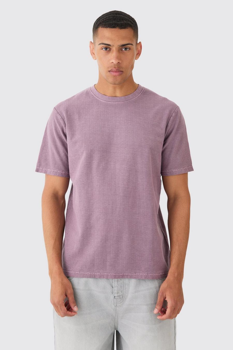Mauve Textured Washed T-shirt image number 1
