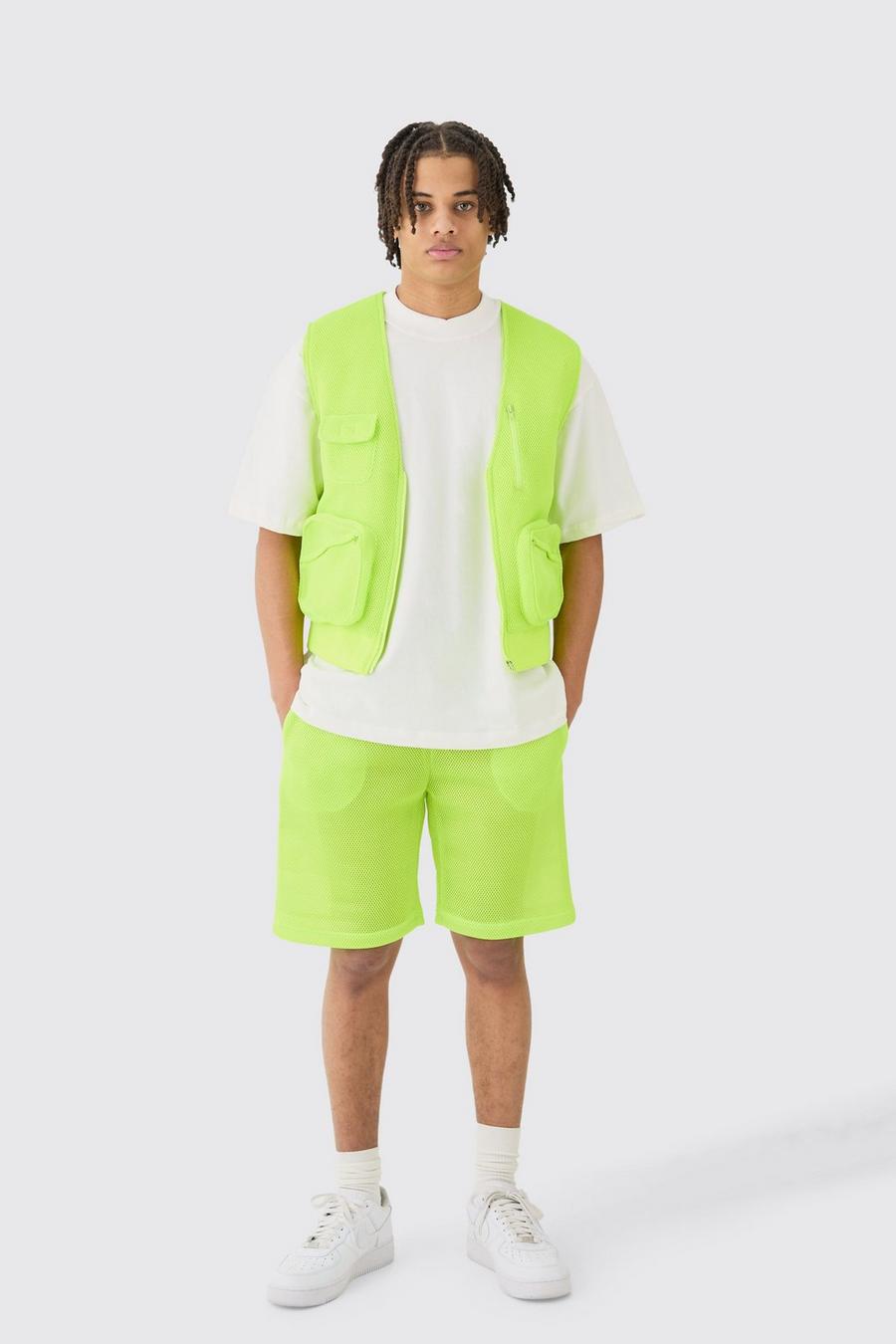 Mesh-Tanktop & Shorts, Lime