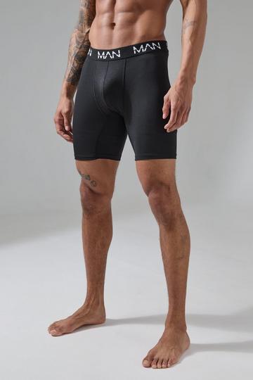 Black Man Active Performance 7inch Long Boxer