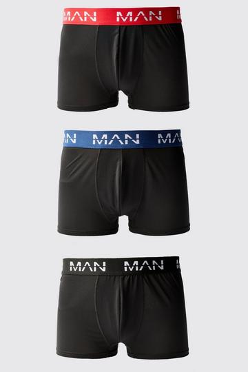 Man Active Performance 3 Pack Boxer Coloured Waistband multi