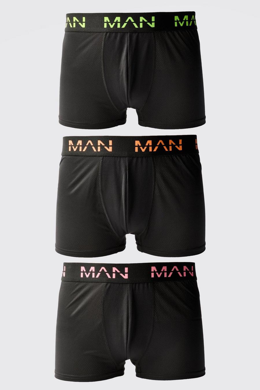 Multi Man Active Performance 3 Pack Boxer Neon Logo image number 1