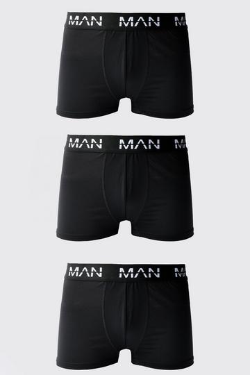 Man Active Performance Boxers (3 Stuks) black