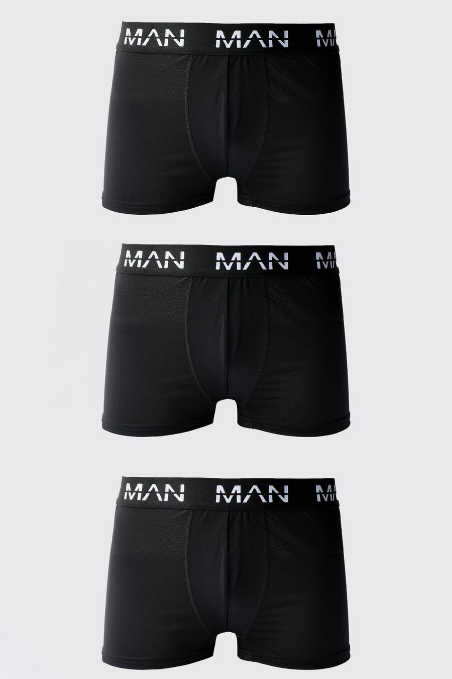 Black Man Active Performance Boxers (3 Stuks) image number 1