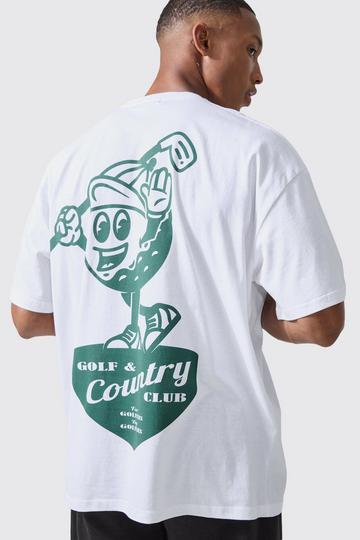 White Man Active Golf Country Club Oversized T-shirt