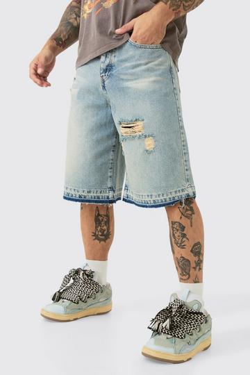 Gescheurde Denim Antiek Blauwe Joggingbroek antique blue