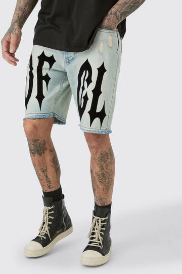 Blue Tall Ice Blue Wash OFCL Straight Fit Denim Short