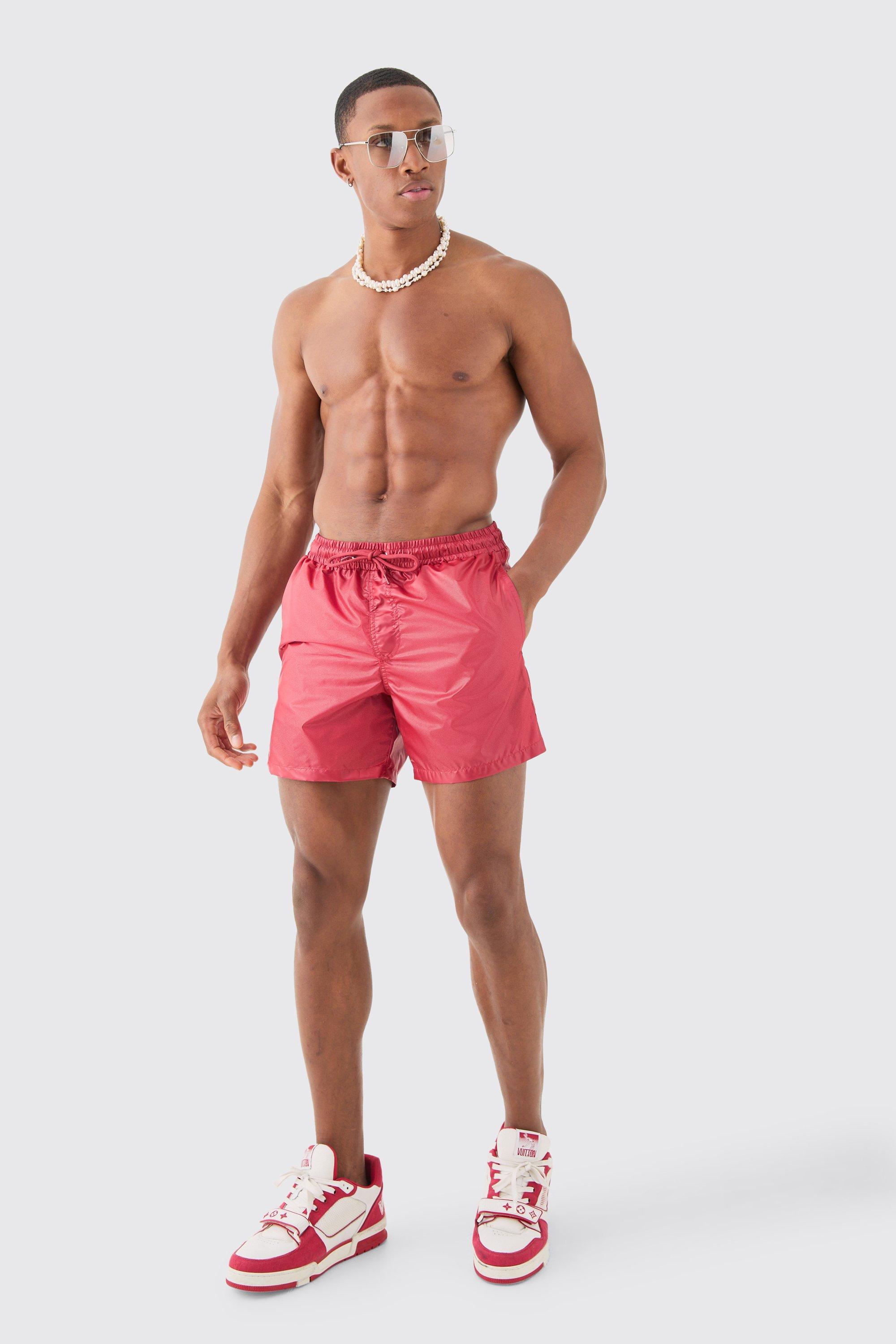 Mid Length High Shine Swim Short boohoo USA