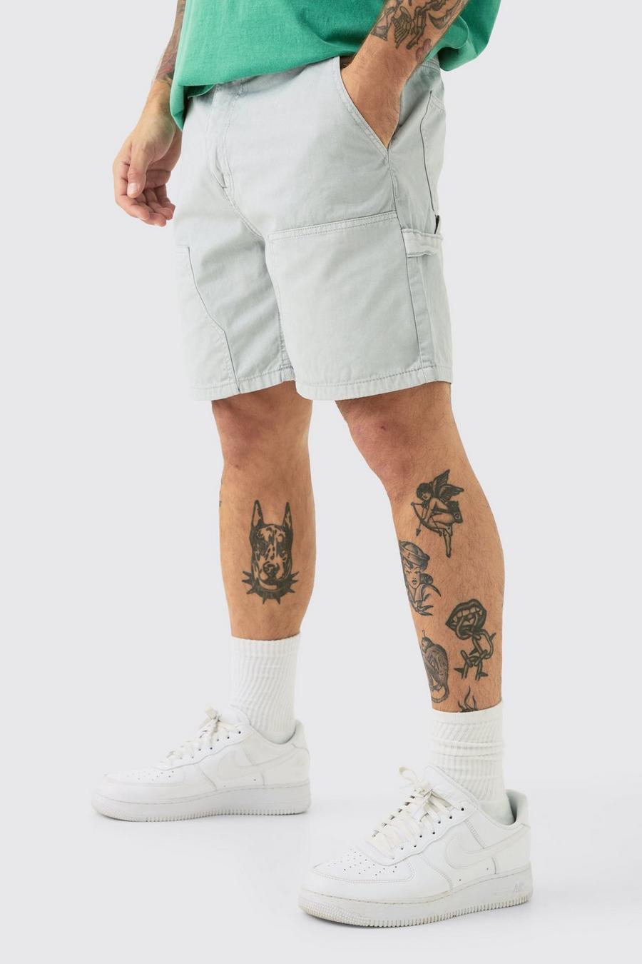 Grey Baggy Utility Shorts Met Tailleband