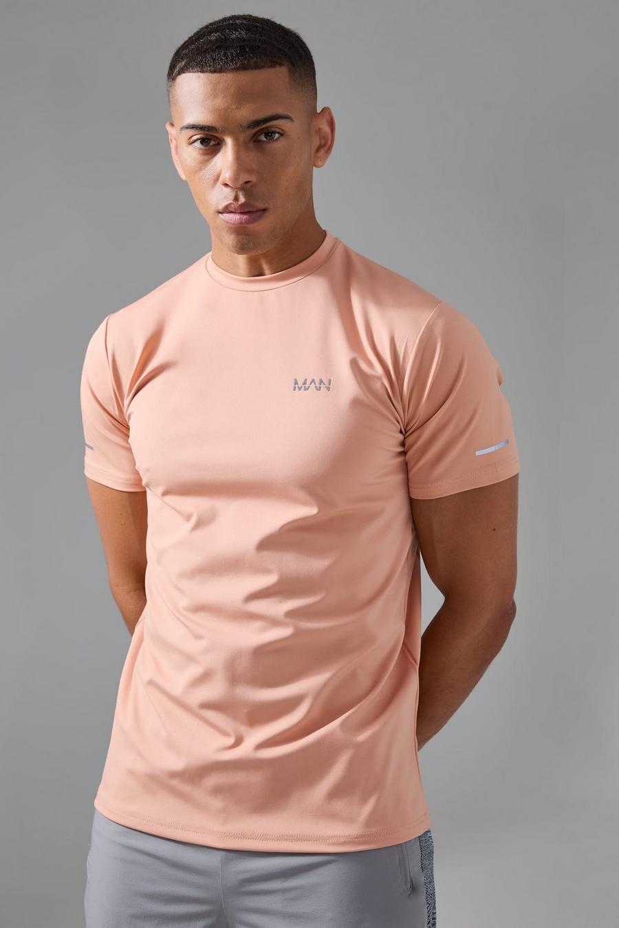 Man Active Performance T-Shirt, Coral