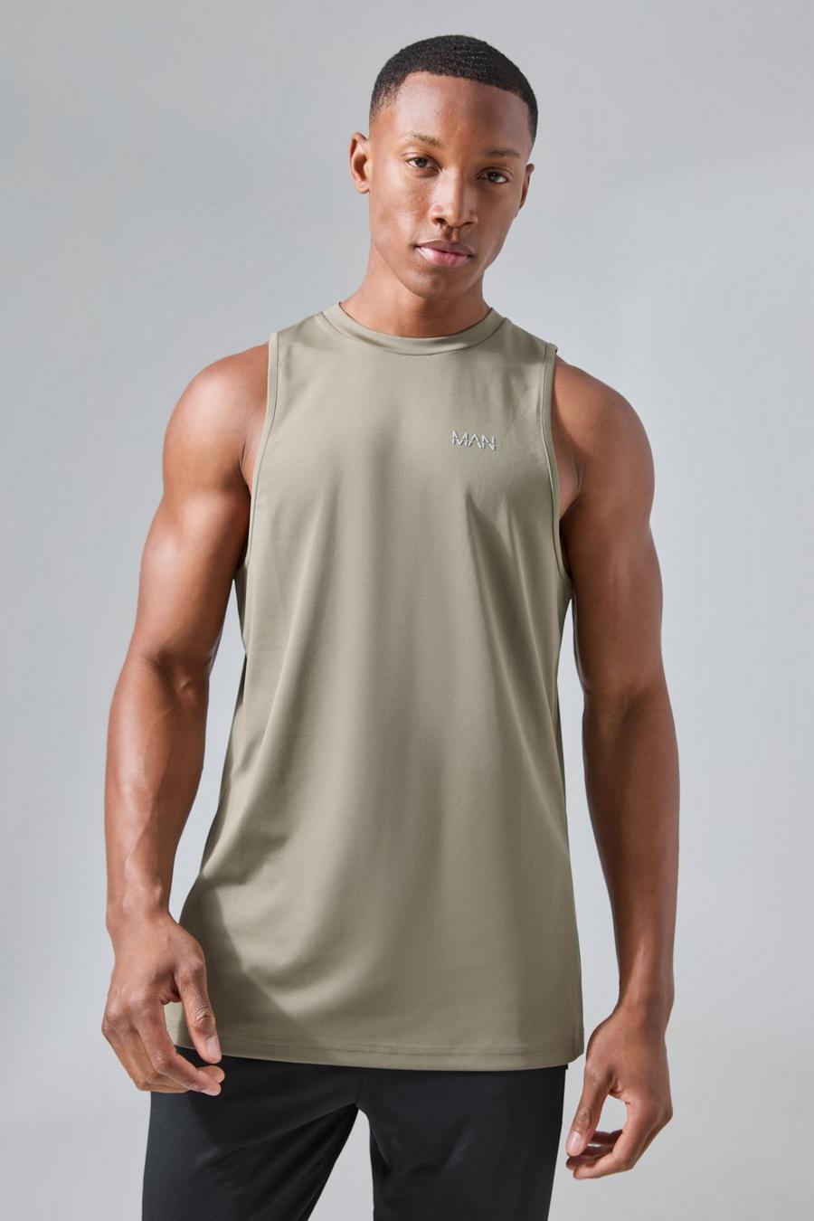 T-shirt sans manches - MAN Active, Khaki image number 1