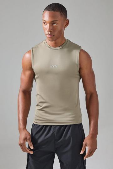 Khaki Man Active Compression Tank