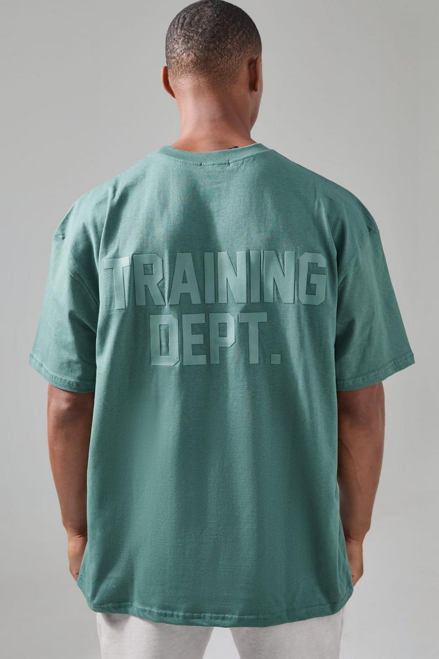 T-shirt de sport oversize à slogan Training Dept, Dark green