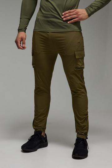 Man Active Cargo Tech Fitness Joggingbroek khaki