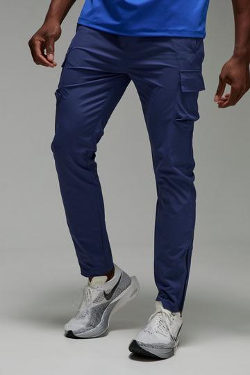 Navy Man Active Gym Technical Tapered Cargo Jogger