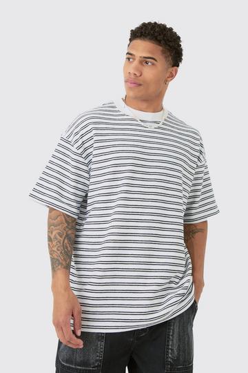 Oversized Ribbed Striped T-shirt multi