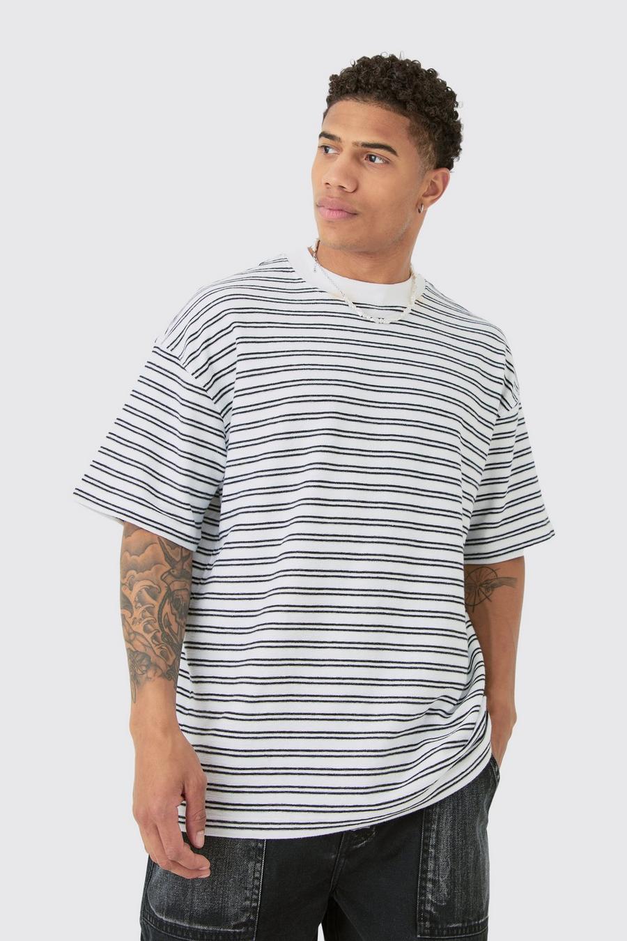 Multi Oversized Ribbed Striped T-shirt image number 1