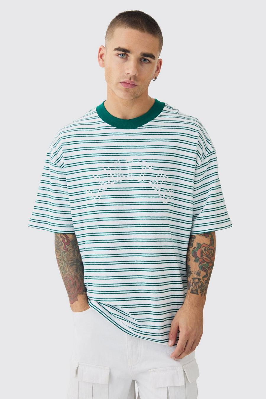 Multi Oversized Limited Ribbed Striped T-shirt image number 1