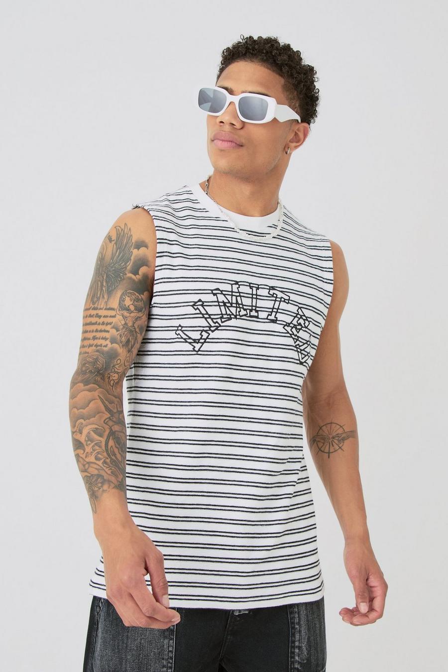 Multi Limited Ribbed Striped Tank  image number 1