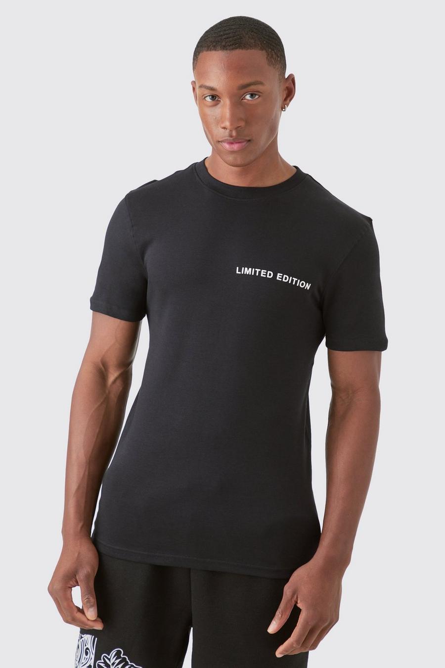 T-shirt Premium attillata Limited Super Clean Interlock, Black image number 1