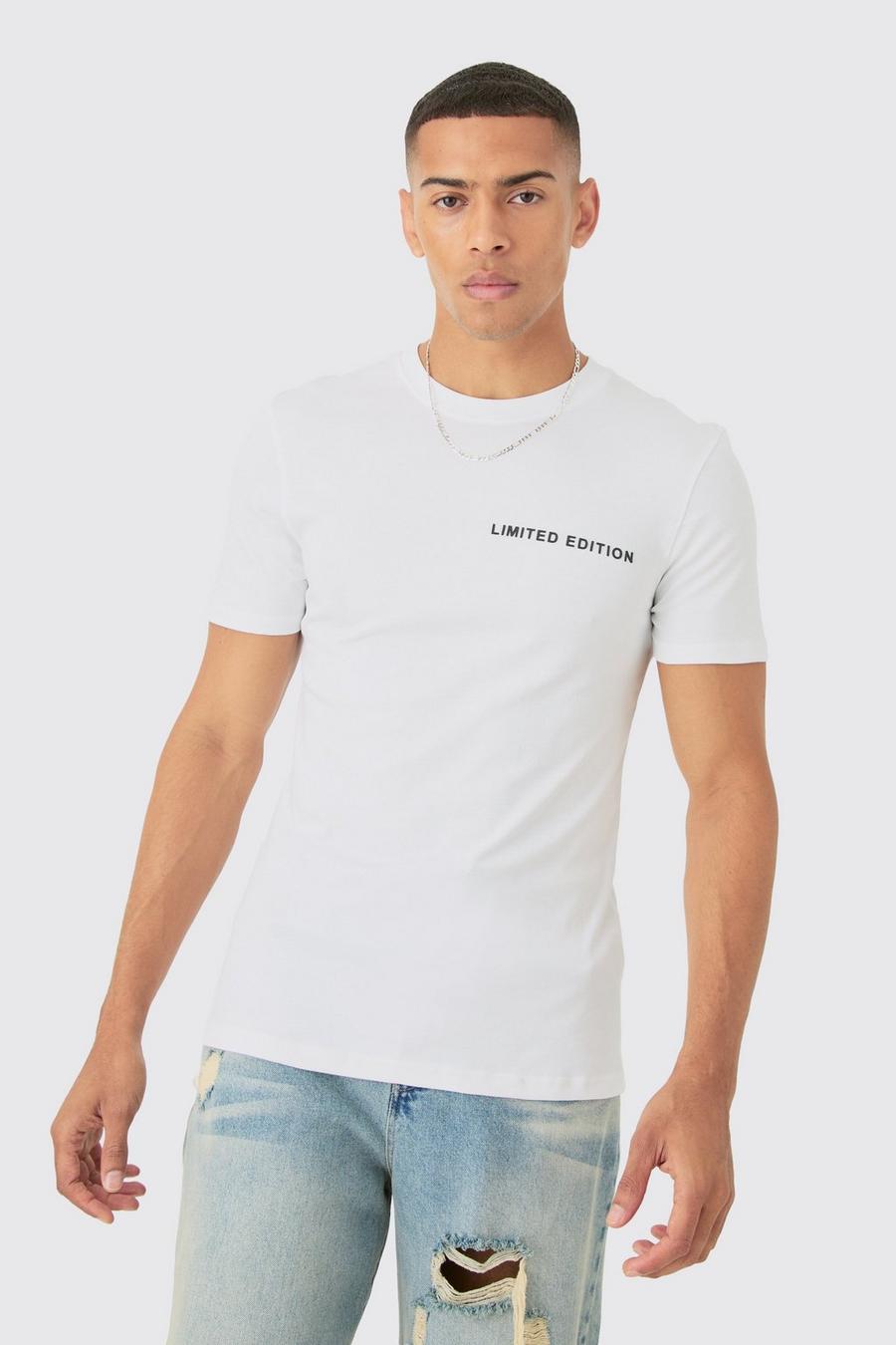 T-shirt Premium attillata Limited Super Clean Interlock, White