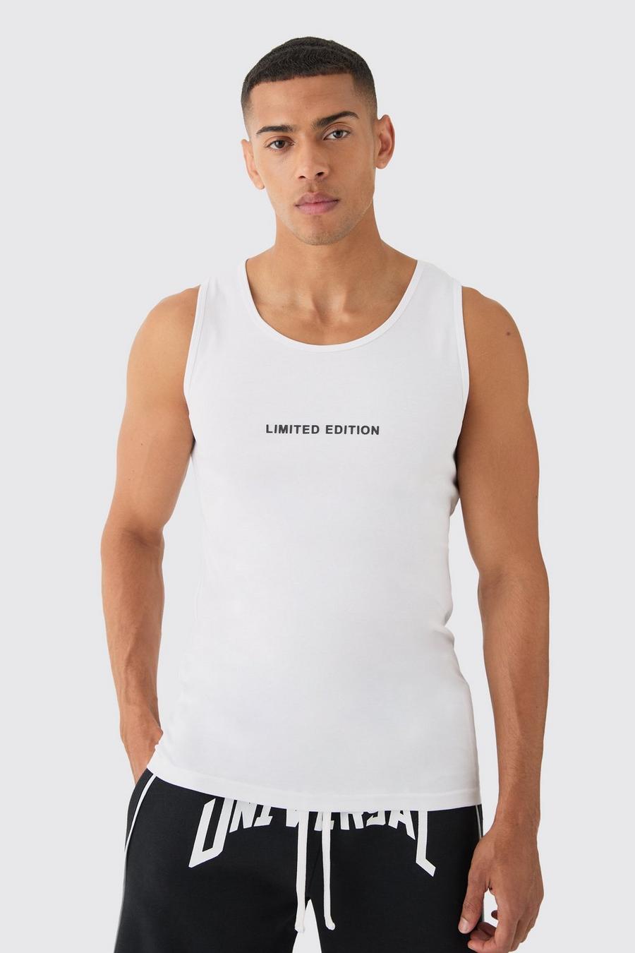 Premium Muscle-Fit Limited Tanktop, White