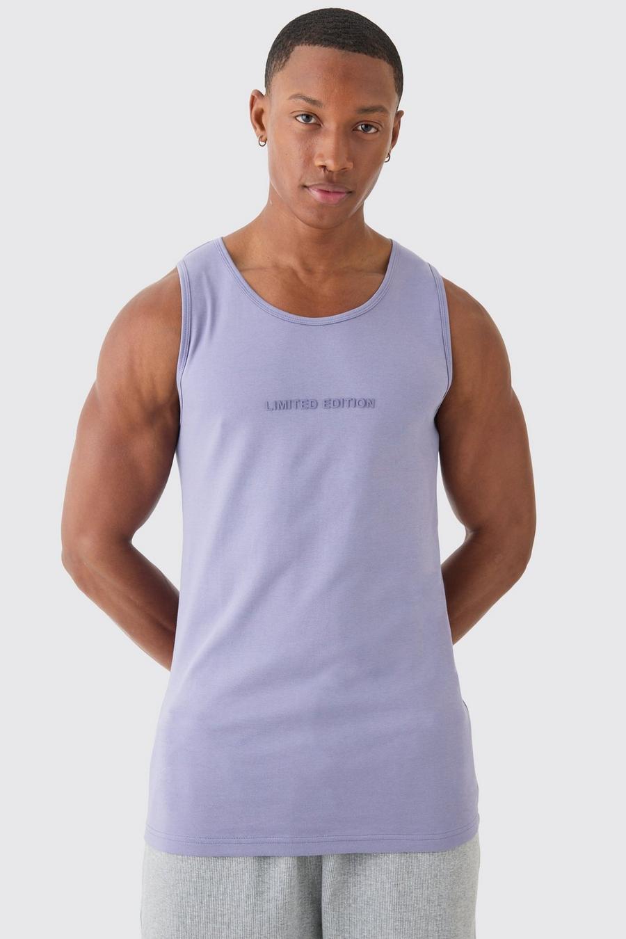 Premium Muscle-Fit Limited Tanktop, Dusty blue