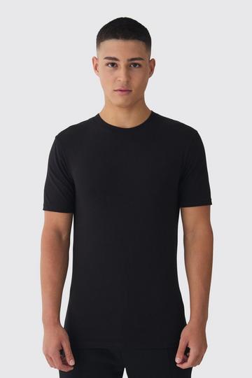 Basic Muscle Fit Crew Neck T-Shirt black