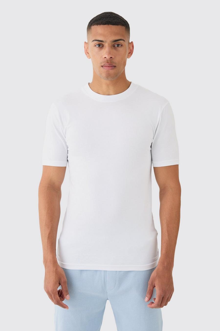 White Basic Muscle Fit T-shirt image number 1