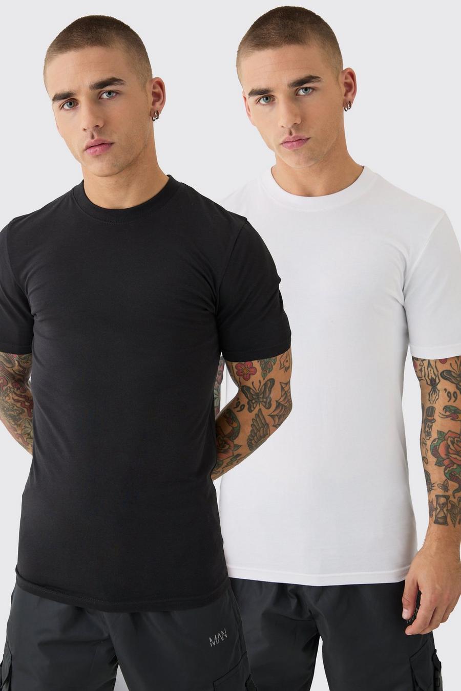 2 Pack Muscle Fit T-shirt, Multi