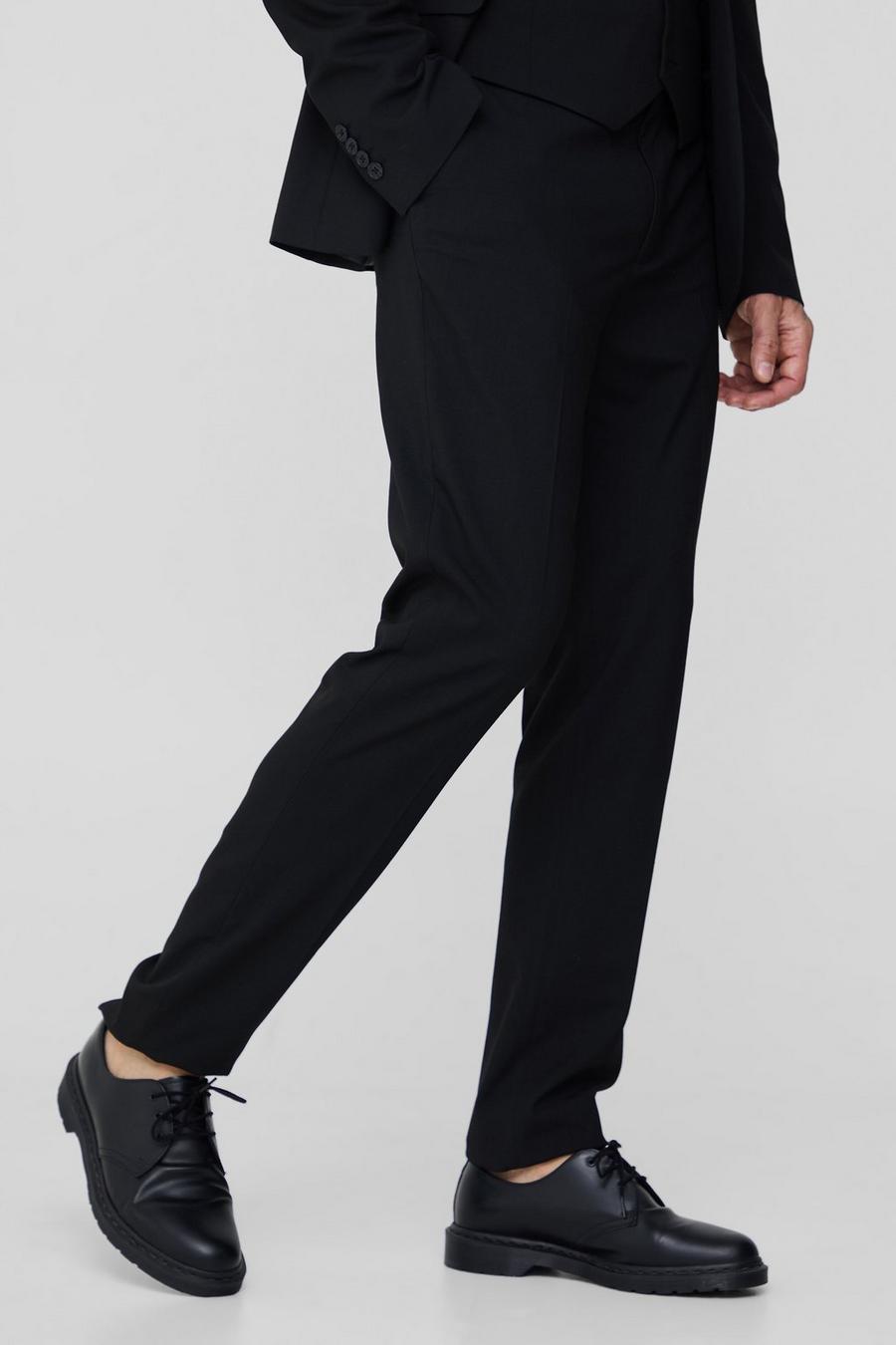 Pantalón de traje Tall ajustado básico en negro, Black image number 1