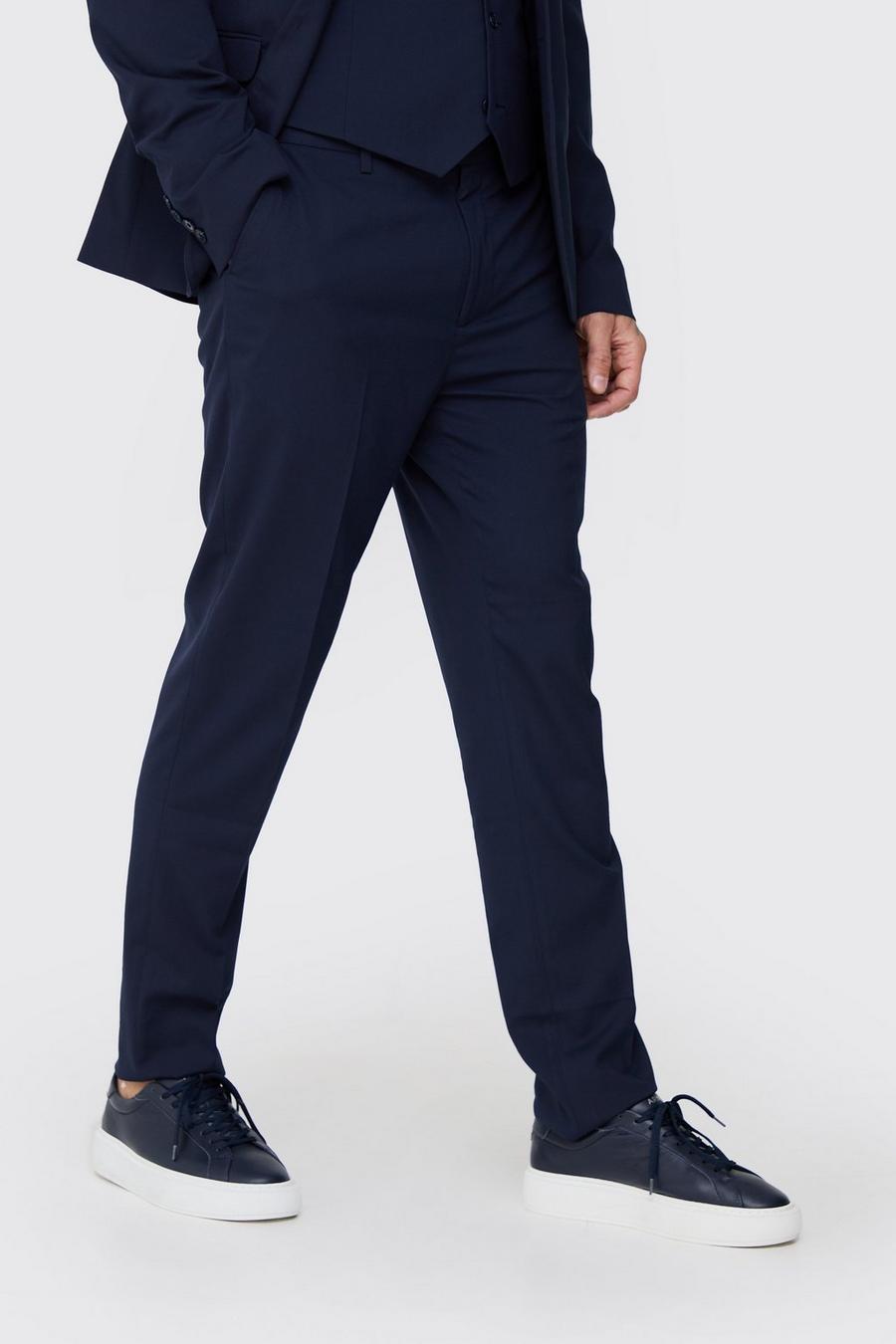 Pantalón de traje Tall básico ajustado en azul marino, Navy
