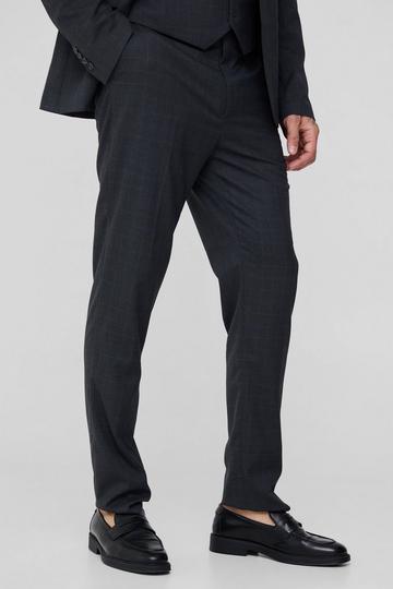 Tall Charcoal Flannel Slim Fit Suit Pants charcoal