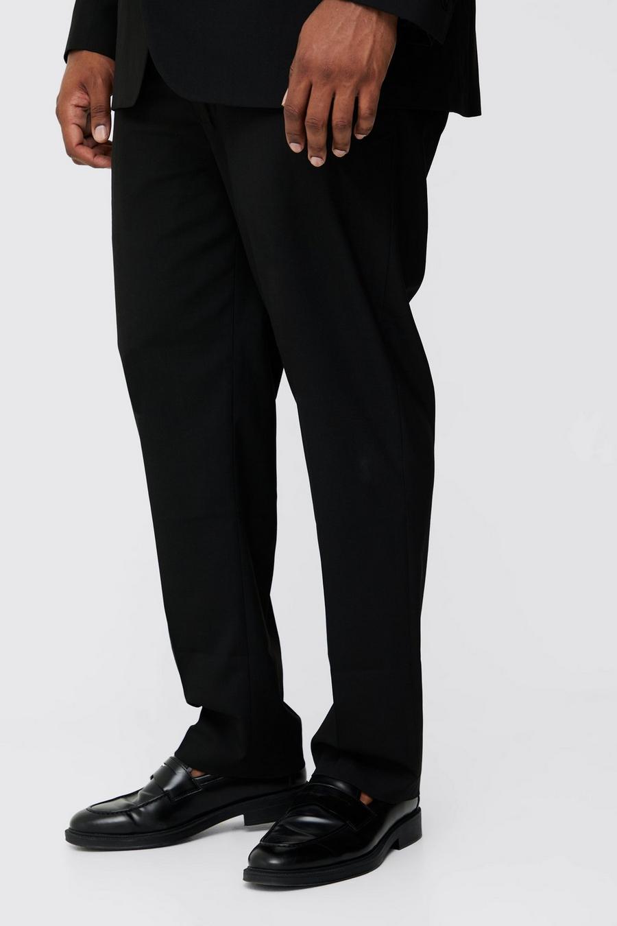 Plus Essential Regular Fit Suit Trouser In Black image number 1
