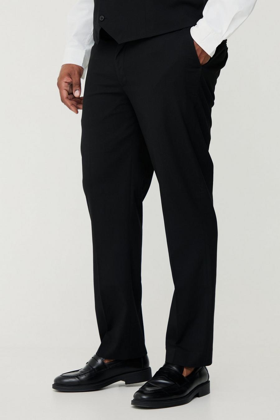 Pantalón Plus básico de traje Regular negro, Black