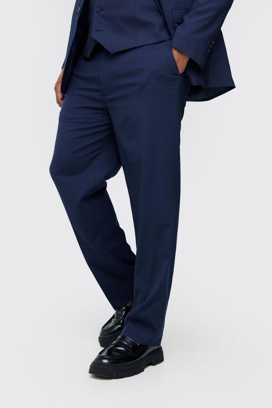 Pantalón Plus básico de traje Regular azul marino, Navy