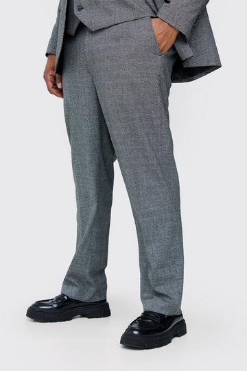 Plus Mini Dogtooth Regular Fit Suit Pants grey