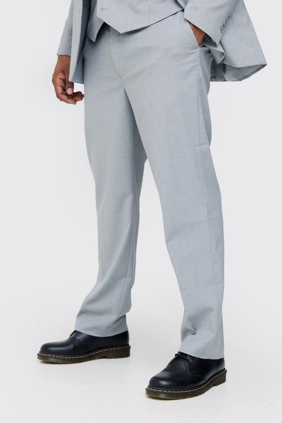 Plus Essential  Regular Fit Suit Trouser In Grey