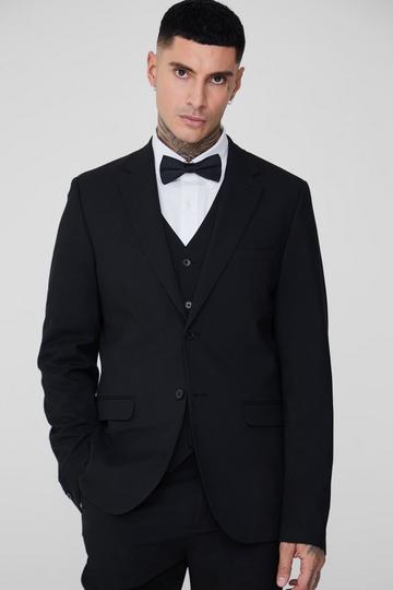 Tall Essential Slim Fit Suit Jacket In Black black