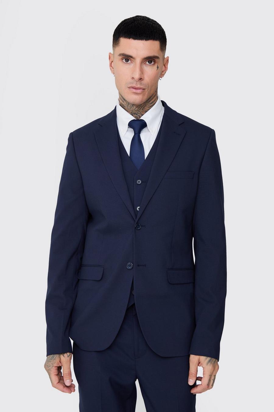 Tall Essential Slim Fit Suit Jacket In Navy image number 1